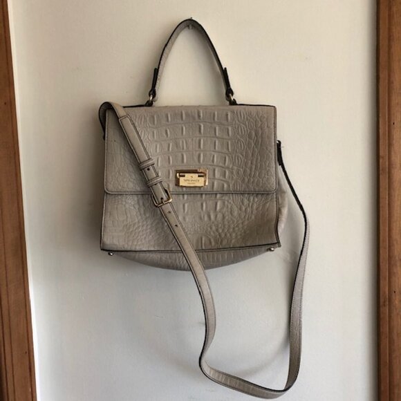 KATE SPADE Doris Orchard Valley Grey Leather Satchel/Shoulder Bag - Picture 3 of 17